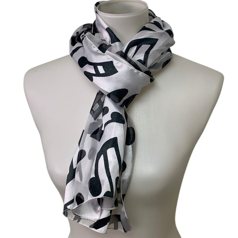 Musical Note Treble Clef Colorful Butterflies Womens Fashion Polyester Scarf