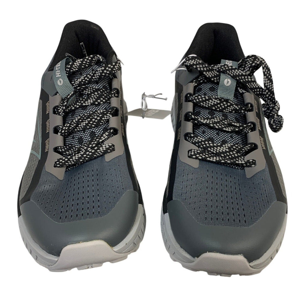 Hi-Tec Mens Size 8 Gray Black Mesh Lace Up Athletic Running Tennis Shoes