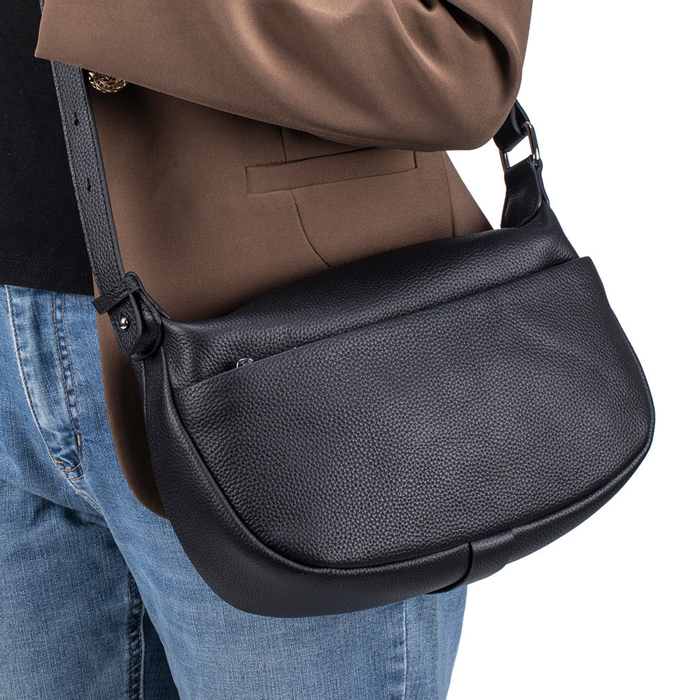 Women's Genuine Cowhide Leather Crossbody Bag – Urban Minimalist Shoulder Bag