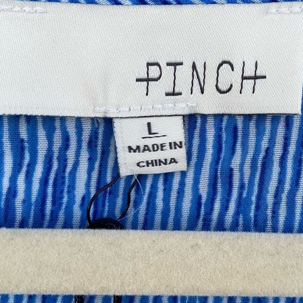 NWT New Pinch Womens Large Tiered Striped Sleeveless Front Tie Lined Dress
