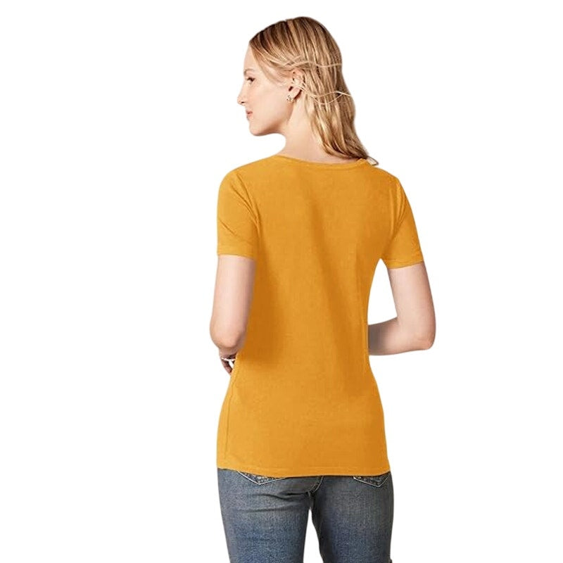 2 Pack Amazon Essentials Womens XS Yellow Short Sleeve V Neck Tee Shirts