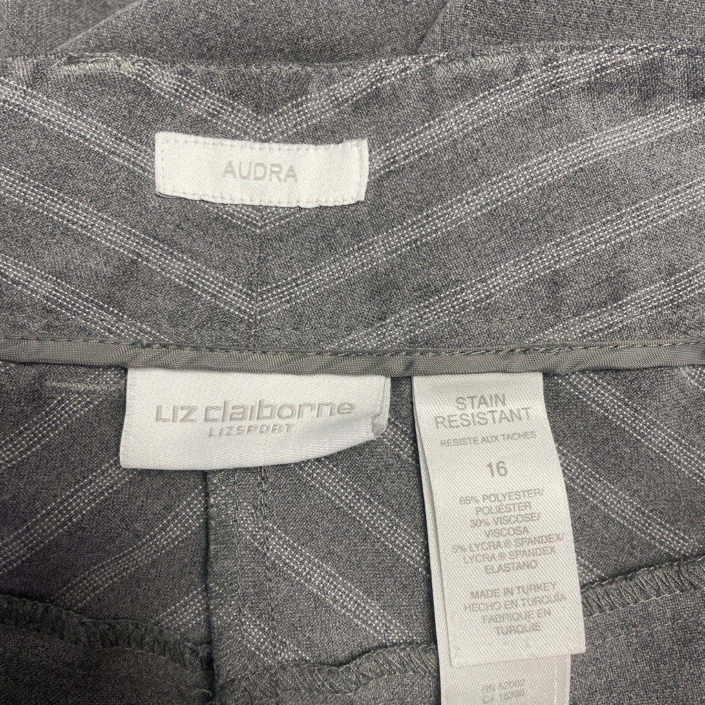 Liz Claiborne Womens Size 16 Audra Stain Resistant Striped Side Career Pants