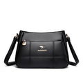 Women's PU Leather Crossbody Bag – Patchwork Shoulder Bag with Multi-Pocket Organizer