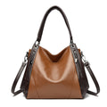 Women's Soft Leather Tote Bag - Urban Minimalist Shoulder Bag with Multiple Compartments