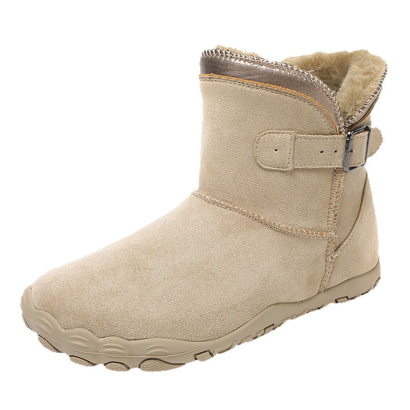 Women's Flat Ankle Boots | Non-Slip Suede Casual Buckle Boots | Sizes 35–46