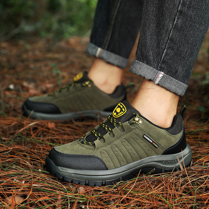 Unisex Waterproof Leather Hiking Shoes – Lightweight Outdoor Low-Top Boots