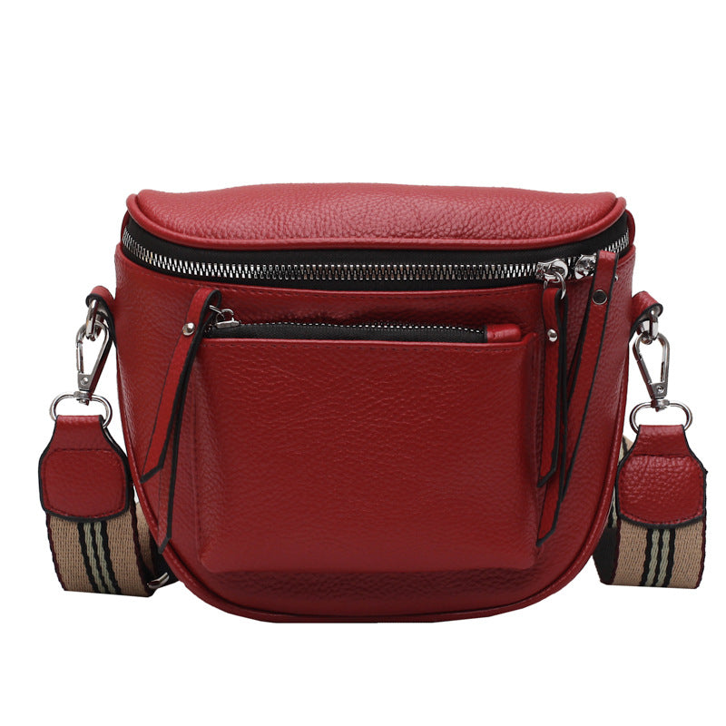 Soft PU Leather Saddle Crossbody Bag