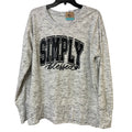 Upcycled Hand Printed Womens Large Simply Blessed Long Sleeve Light Sweatshirt