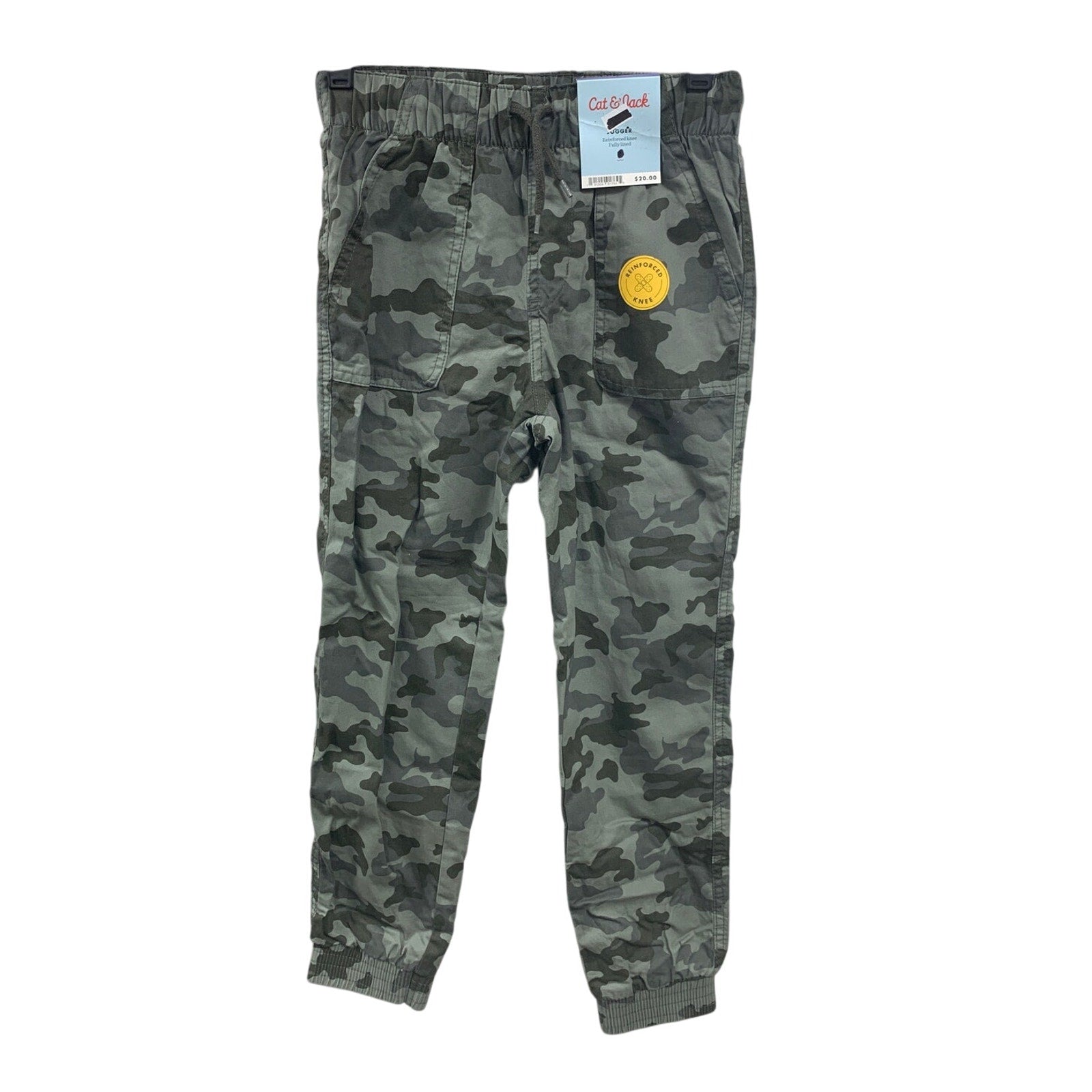 NWT New Cat & Jack Boys Size 14 Reinforced Knee Fully Lined Camo Jogger Pants