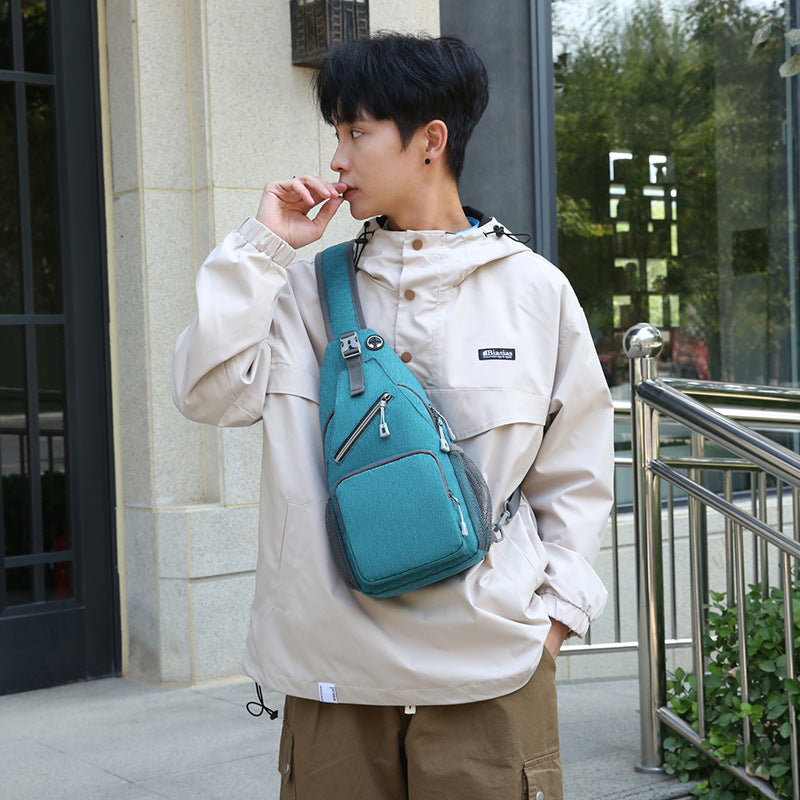 Men's Casual Solid Color Shoulder Bag - Minimalist Crossbody Messenger Bag