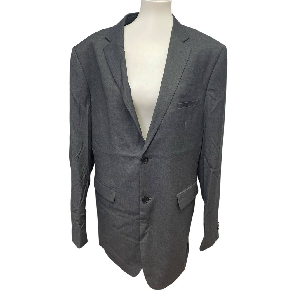 New Mens Merona Large Tall LT Long Sleeve 2 Button Gray Suit Coat Jacket Blazer