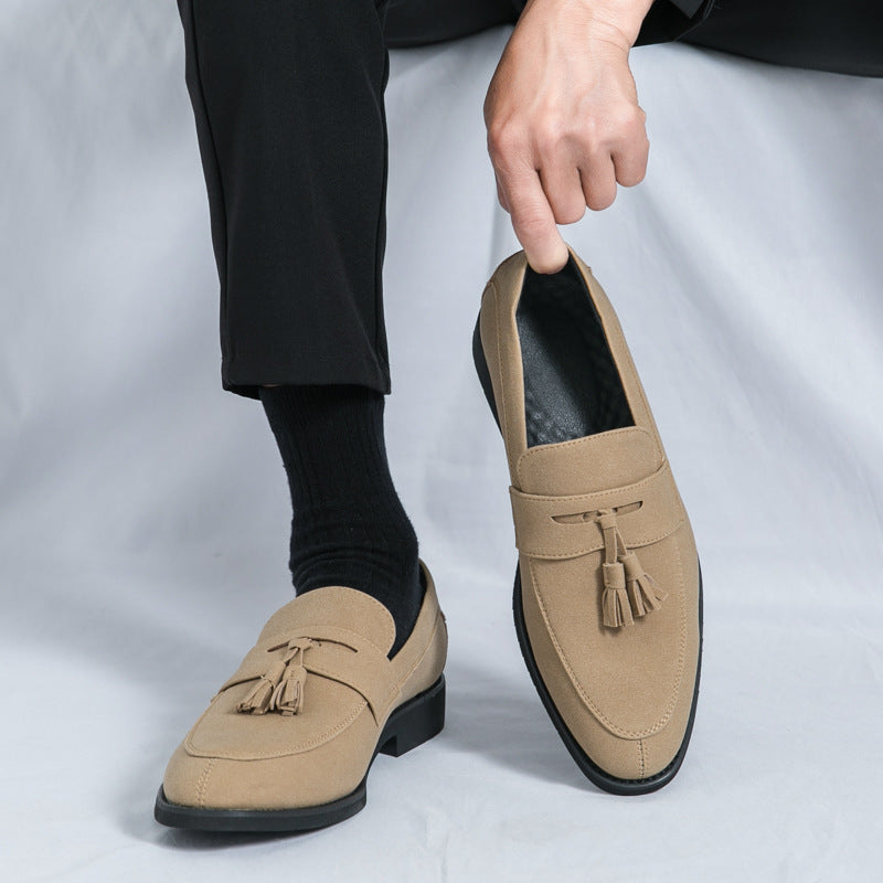 Men's Tassel Loafers - Casual Slip-On Shoes with Rubber Sole