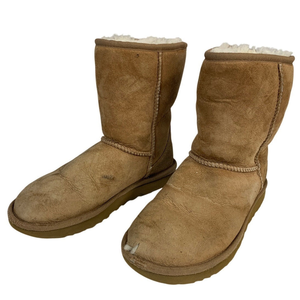 Ugg Womens Size 6 Tan Winter Boots Classic Short Fur Lined Round Toe Shoes