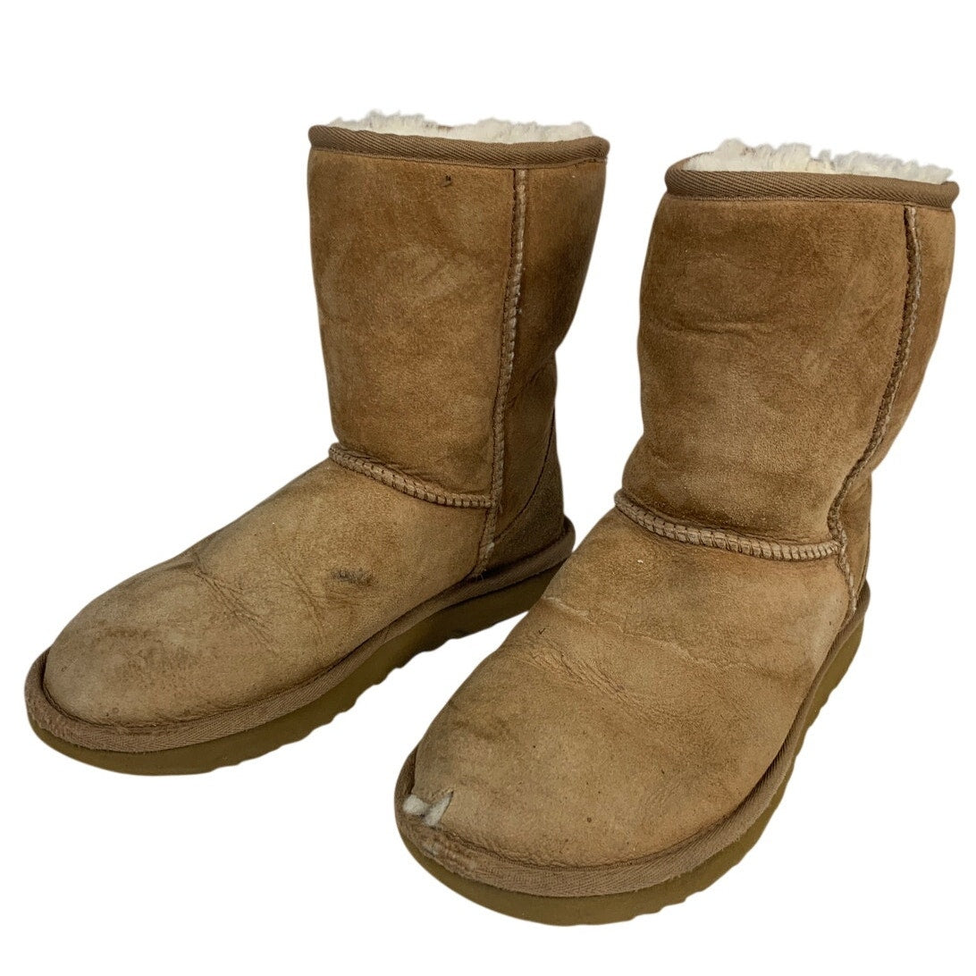 Ugg Womens Size 6 Tan Winter Boots Classic Short Fur Lined Round Toe Shoes