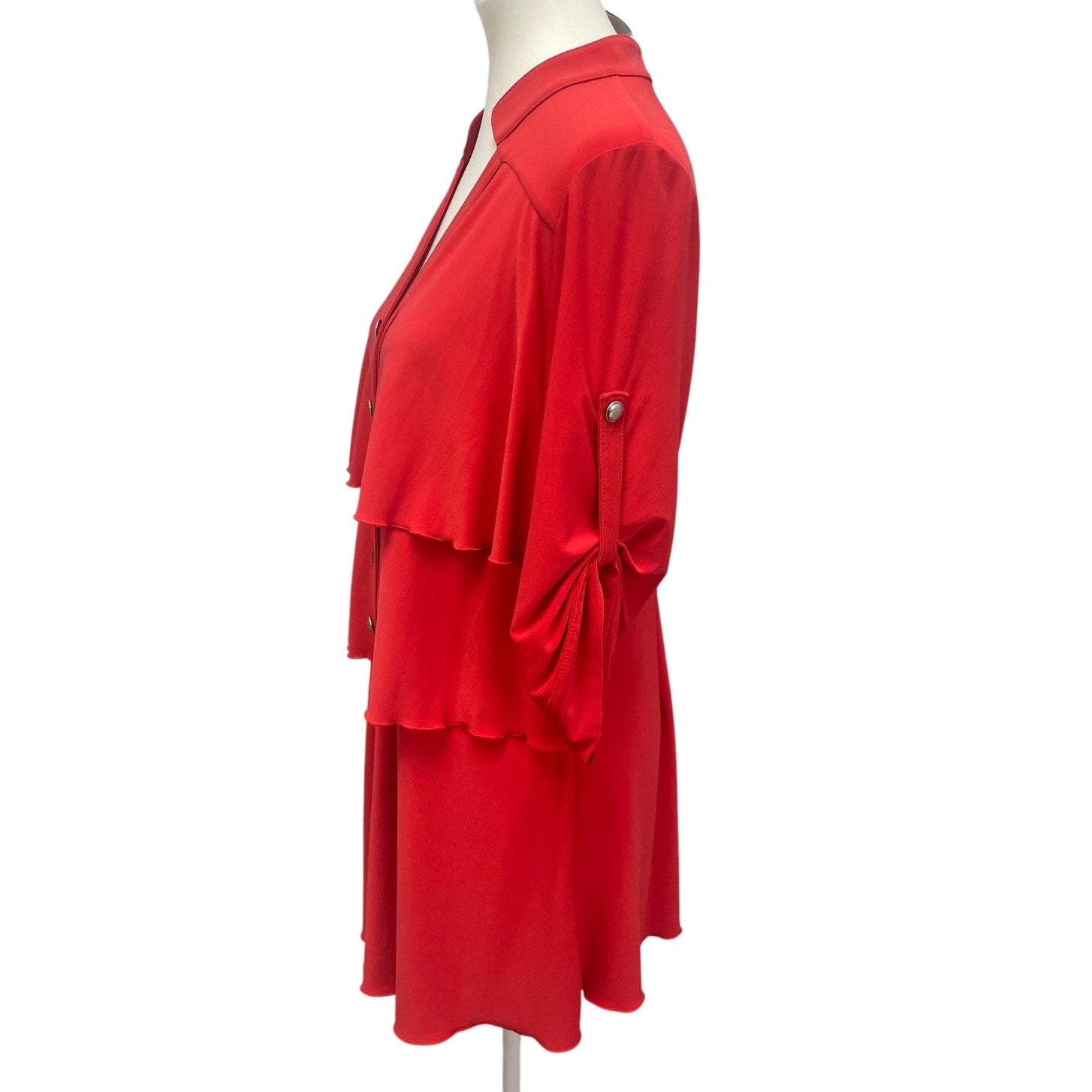 Joseph Ribkoff Womens Size 12 Long Sleeve Layered Ruffles Knee Length Dress