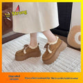 Women's Fleece-Lined Chunky Sole Shoes - Korean Style Comfort Flats