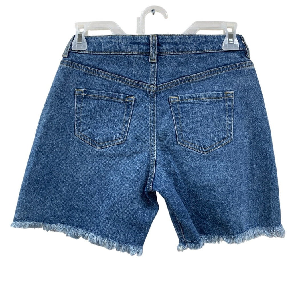 New Cat & Jack Kids Large 10/12 Adjustable Waist Distressed Denim Jean Shorts