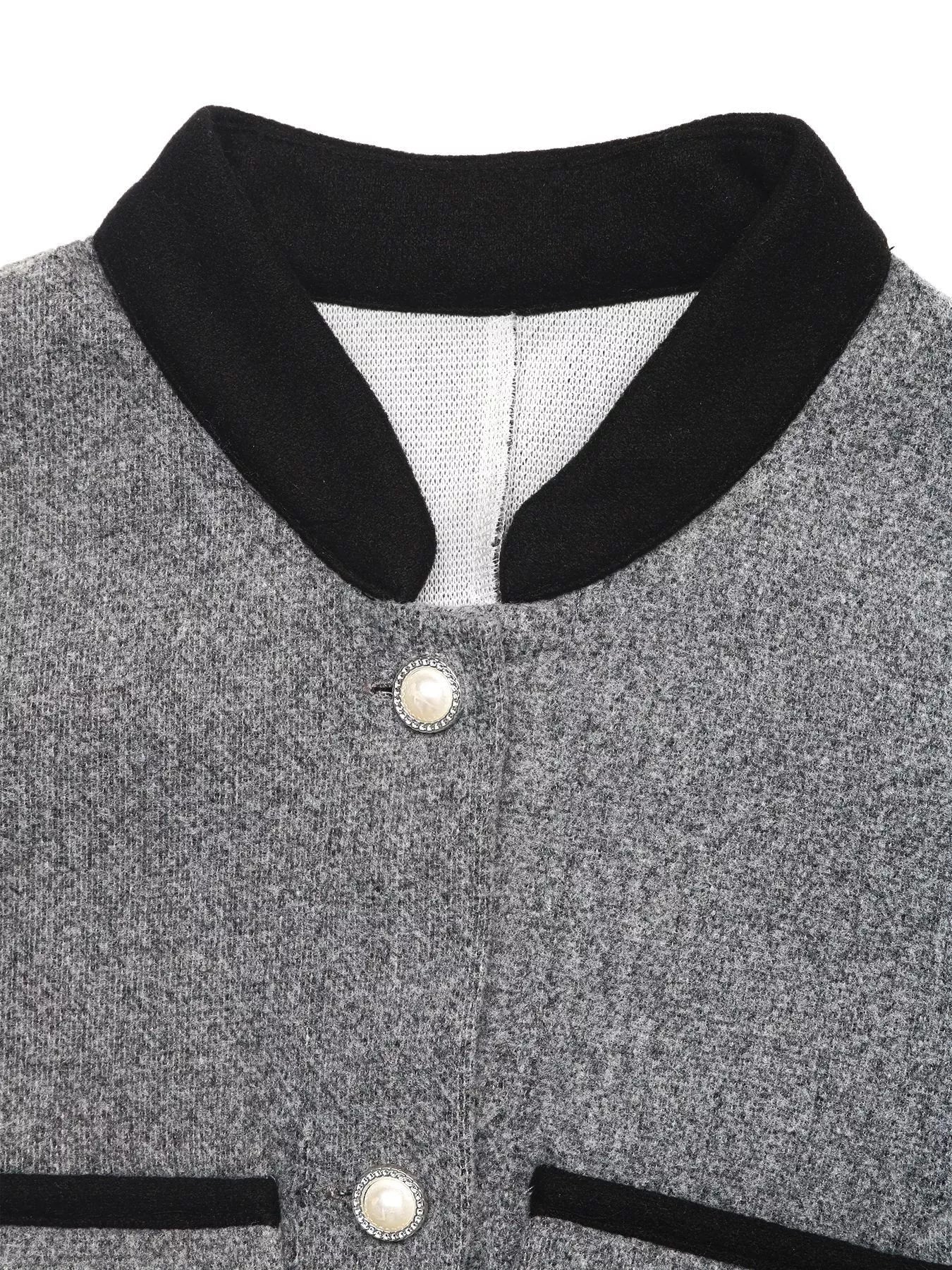 A-Line Long Sleeve Button-Down Dress