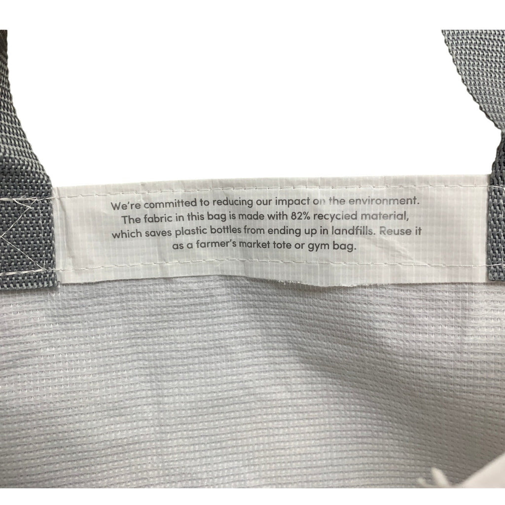 Athleta Recycled Plastic Silver White Reuseable Double Handle Shopper Tote Bag