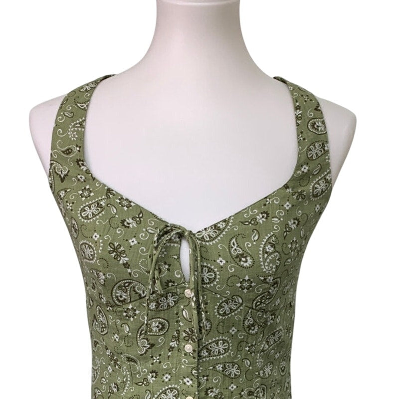 New American Eagle Womens Medium Front Button Up Bandana Paisley Dress