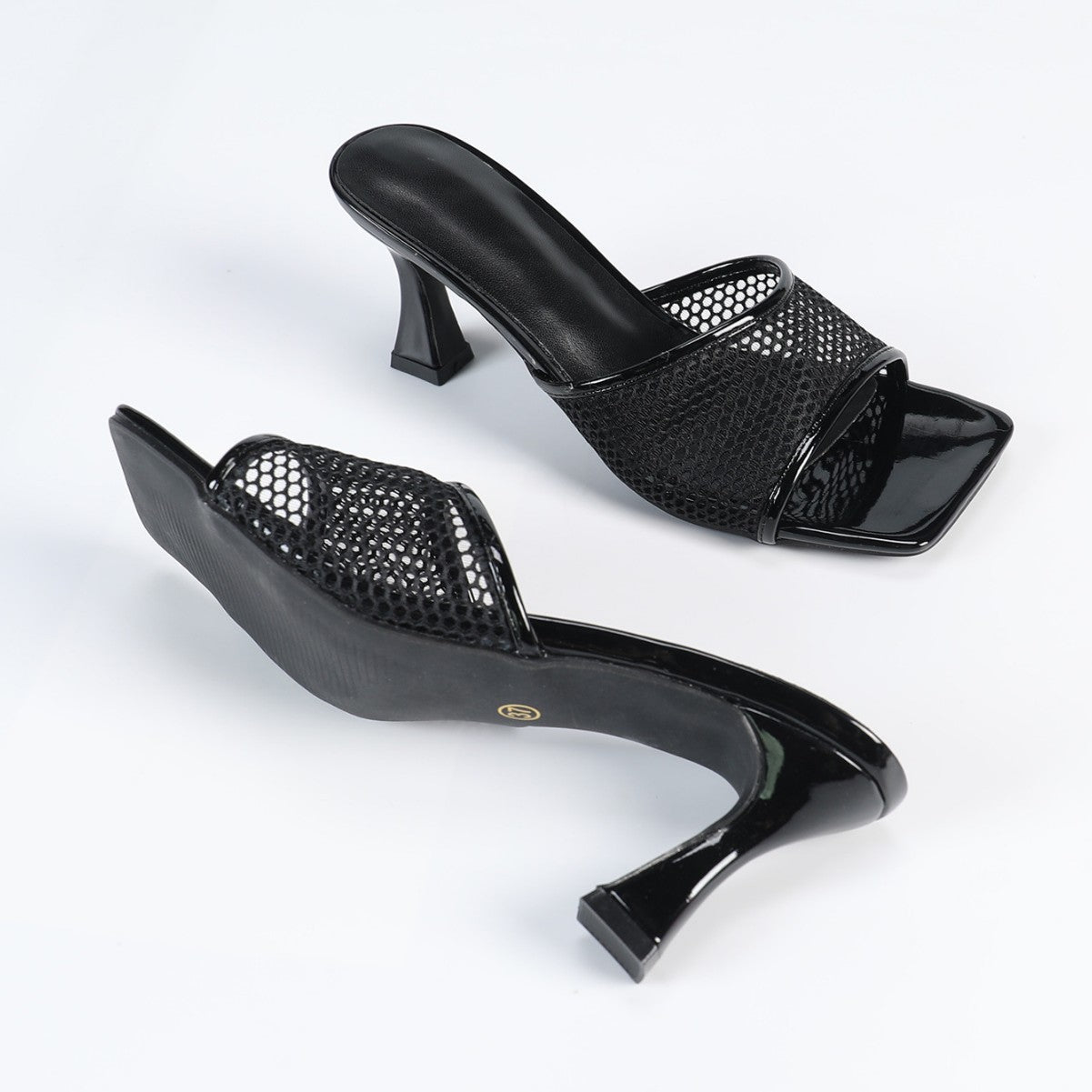 Mesh High Heel Sandals Open Toe Square Toe Plus Size