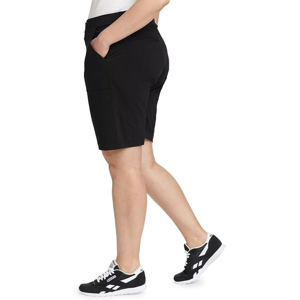 New Eddie Bauer Womens Size 14 Black High Rise Fitted Horizon Bermuda Shorts