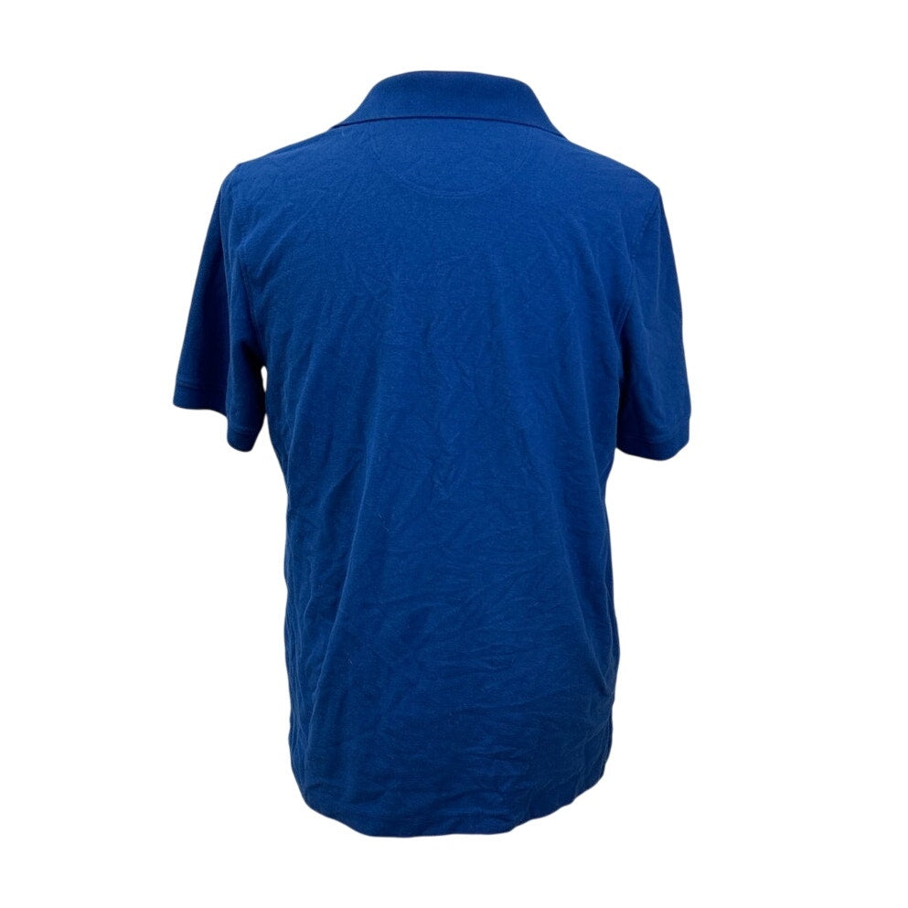 Craft & Barrow Mens Large Blue PolyCotton Short Sleeve Collared Polo Shirt