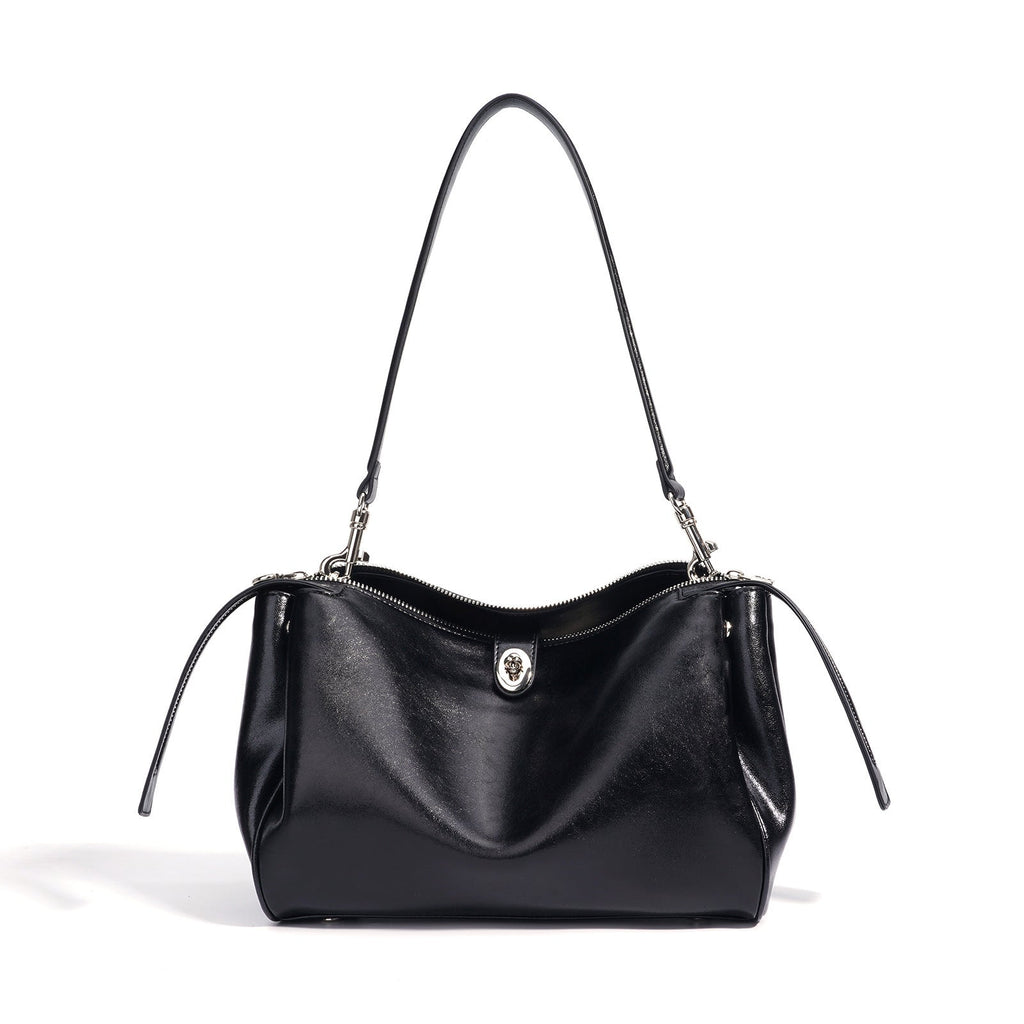 Genuine Leather Western Shoulder Bag for Women - Pillow Shape Crossbody Handbag