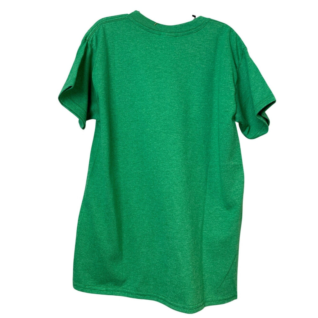 New Hand Printed Youth Medium Green Save The Planet Earth Crew Neck Tee Shirt