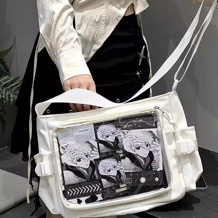 Women's Transparent Canvas Tote Bag - Artistic Single Shoulder Bag for Everyday Use