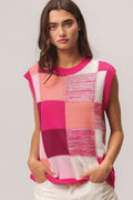 Patriotic Colorblock Sweater Vest for Women