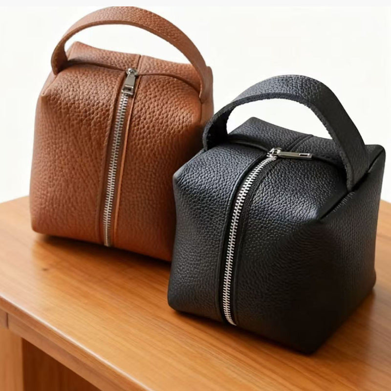 Women's Square Bread-Shaped Toiletry & Cosmetic Bag – Waterproof Organizer