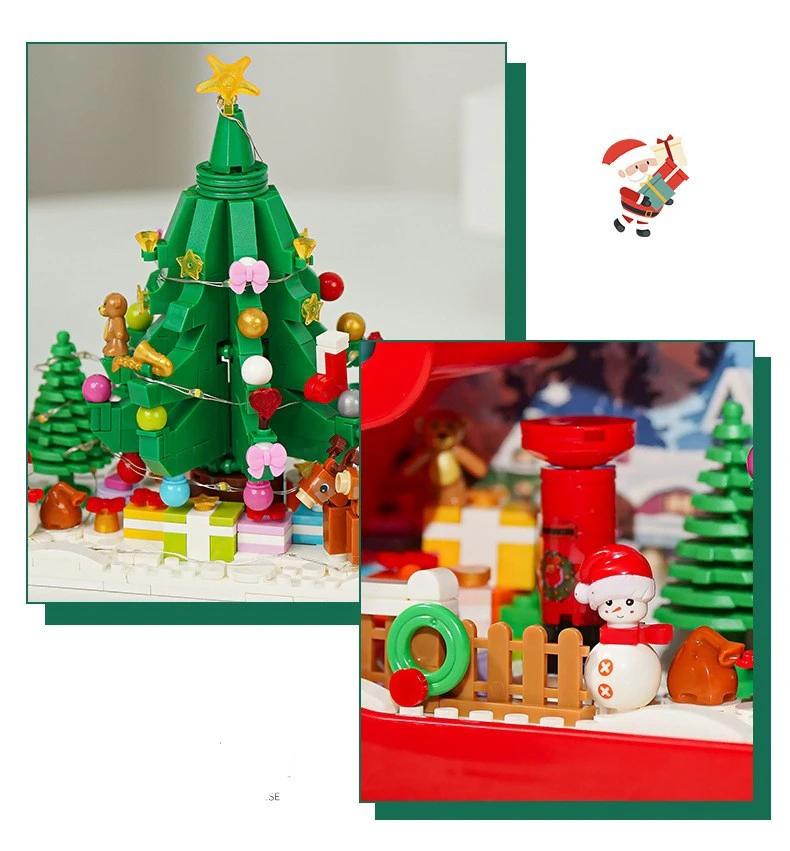Mandotos Christmas Cloud Night Lamp With LED Lights Mirror Frame Assembled Building Blocks