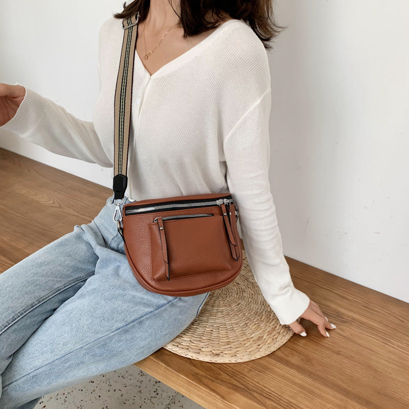 Soft PU Leather Saddle Crossbody Bag