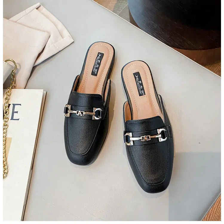 Women's Summer Backless Slippers Fashion Flat Sandals