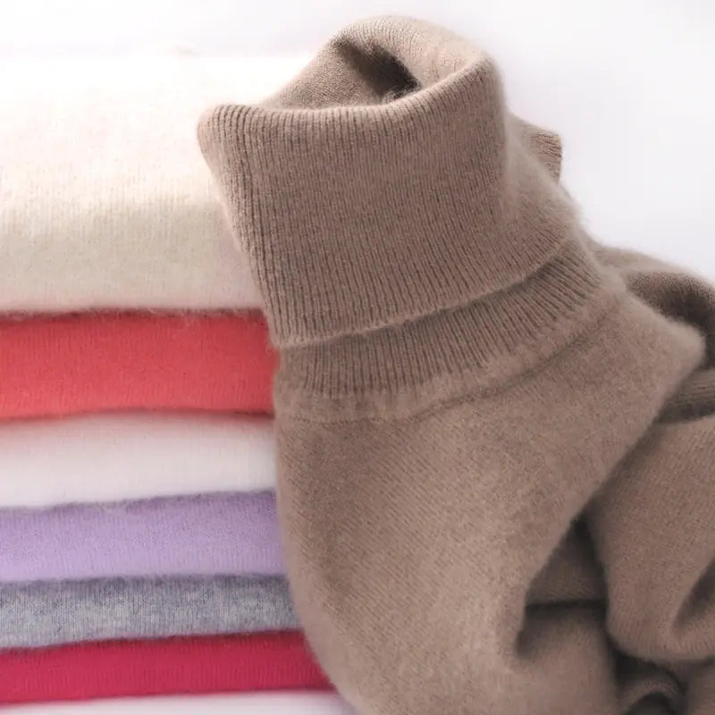 Women's Plus Size Knitted Turtleneck Sweater