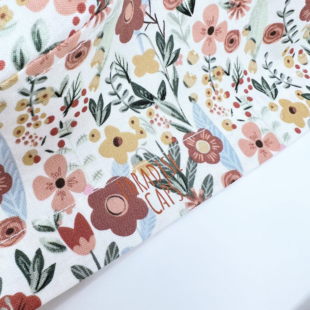 Flowers Skull tie-back style surgical scrub cap for men by Paradise Caps.