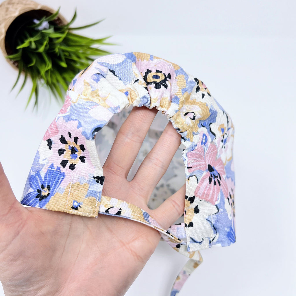 Multi Fleurs Skull tie-back style surgical scrub cap for men by Paradise Caps.