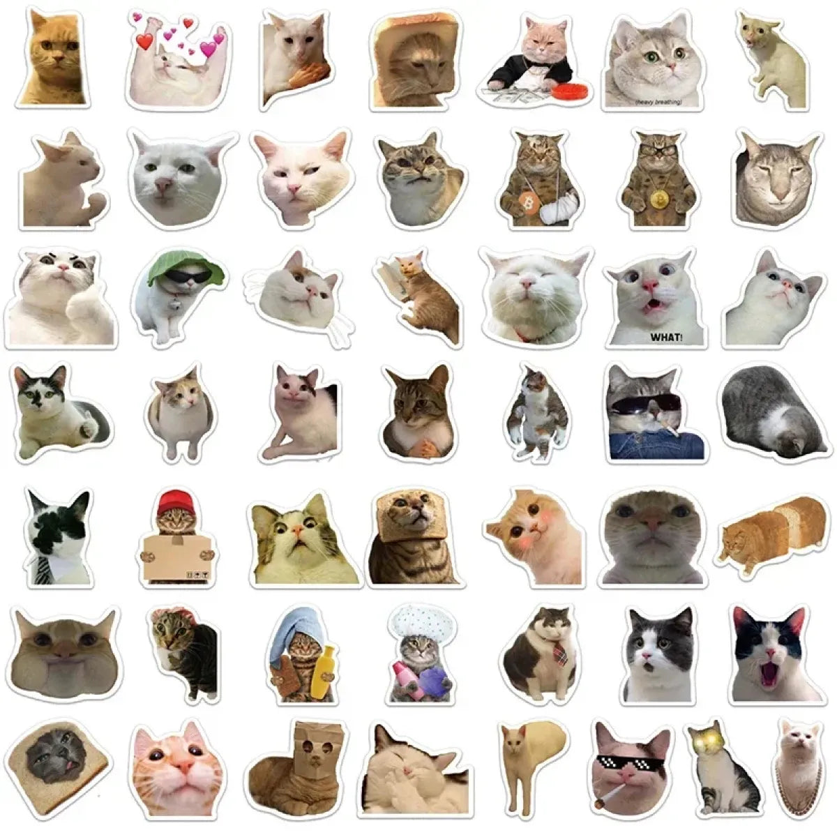 Kawaii Cat Mood Stickers - Aesthetic Decor for DIY & More