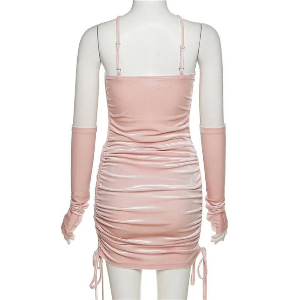 Kawaii Drawstring Mini Dress