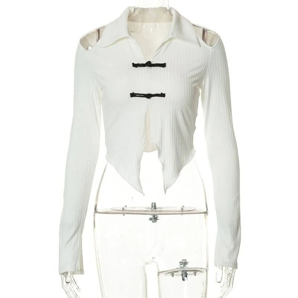 Open Shoulder Chinese Style Blouses