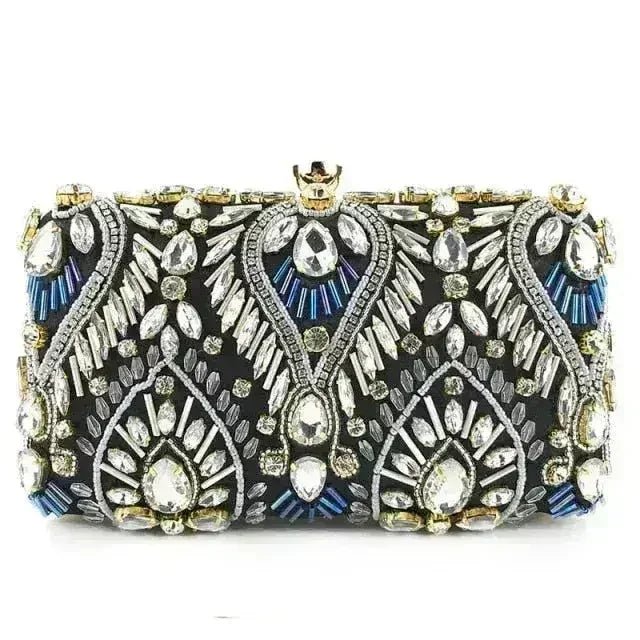 Diamond Rhinestone Clutch - Luxury Evening Minaudière | Femstylo