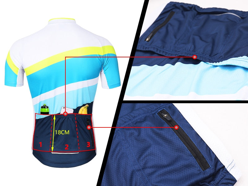 Men Short Sleeves Cycling Jersey Quick Dry MTB Jersey Mountain Bicycle