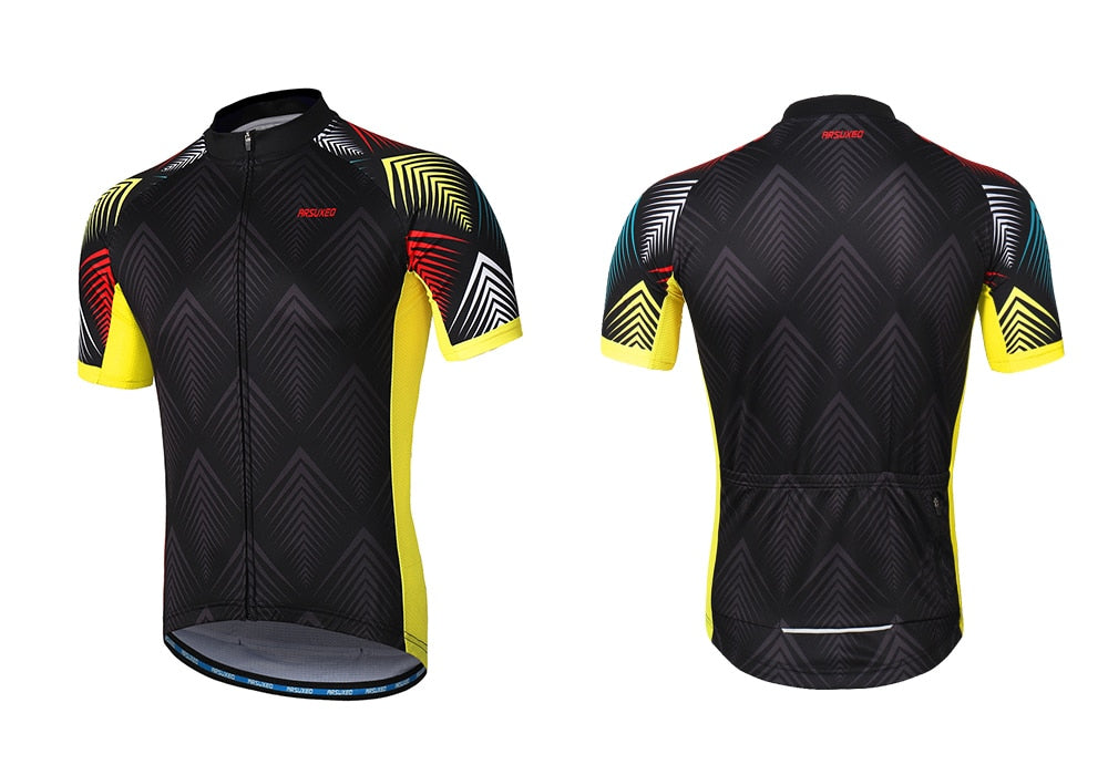 Men Short Sleeves Cycling Jersey Quick Dry MTB Jersey Mountain Bicycle