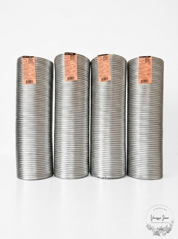 Lot of 4 Deflecto Semi-Rigid Aluminum Duct 6" x 8' A068/4-A