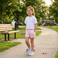 Puma Big Girls French Terry Pull-on Shorts - Pink Small/7