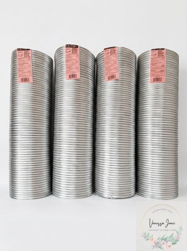 Lot of 4 Deflecto Semi-Rigid Aluminum Duct 6" x 8' A068/4-A