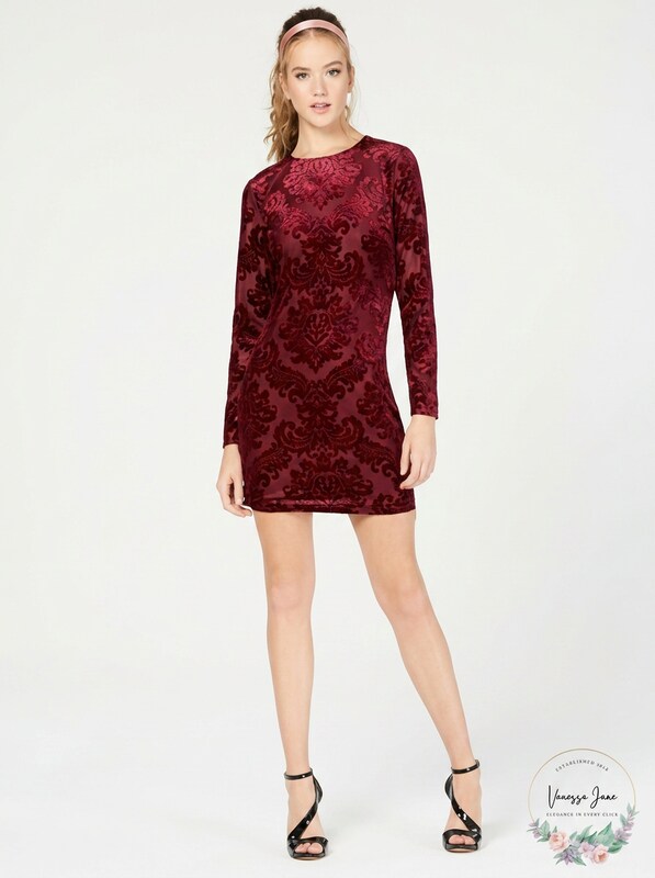 B.Darlin Dresses  junior Velvet-Print Solid Sheath Dress Size 0