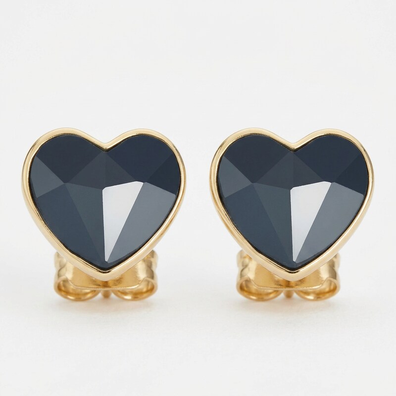 Inc Gold-Tone Faceted Heart Stud Earrings