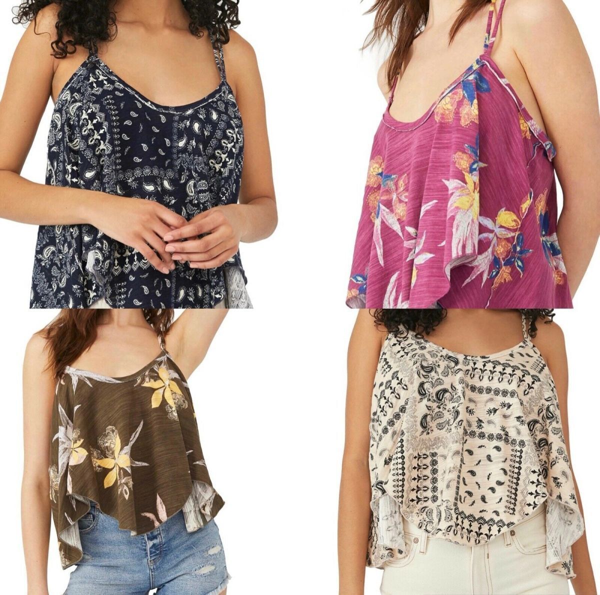 Free People Womens Hey Girl Cotton Tank Top